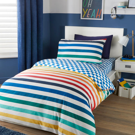 Beckett Stripe Multi Duvet Cover Set