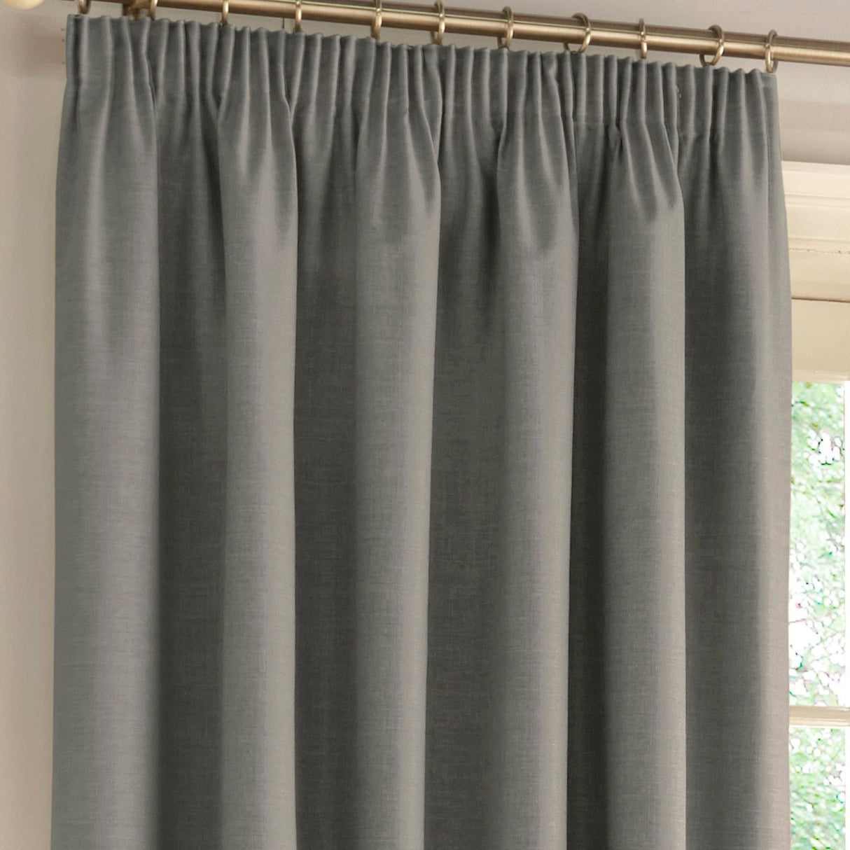 Harvard Blackout Tape Top Curtains Grey 46" x 54"