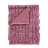 Carved Faux Fur Throw Pink