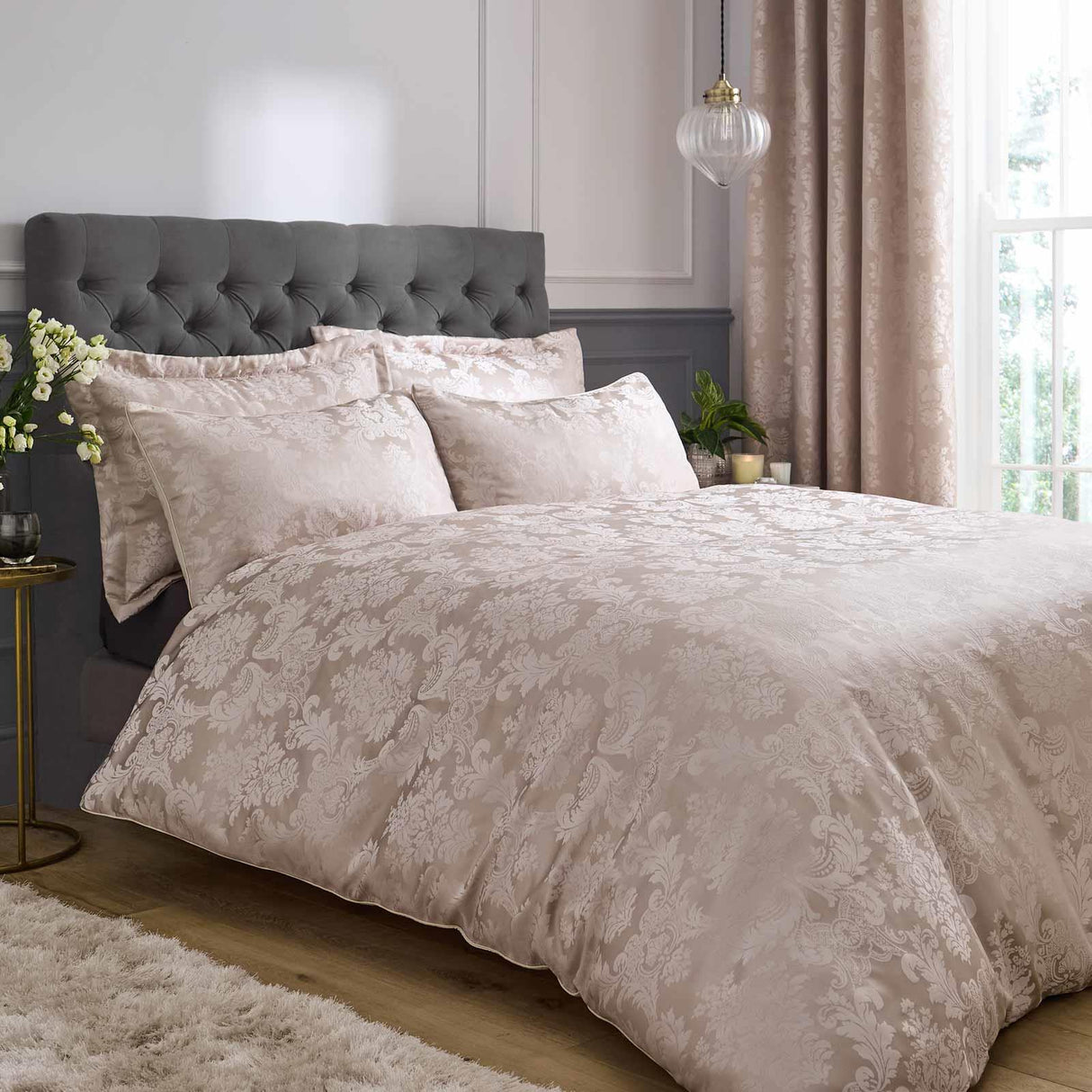 Damask Jacquard Duvet Cover Set