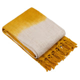 Mizu Dip Dye Fringed Cotton Throw 130cm x 170cm