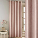 Savoy Chenille Blackout Eyelet Door Curtain Blush