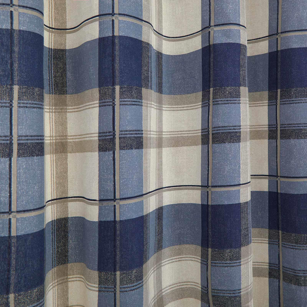 Balmoral Check Eyelet Curtains Navy