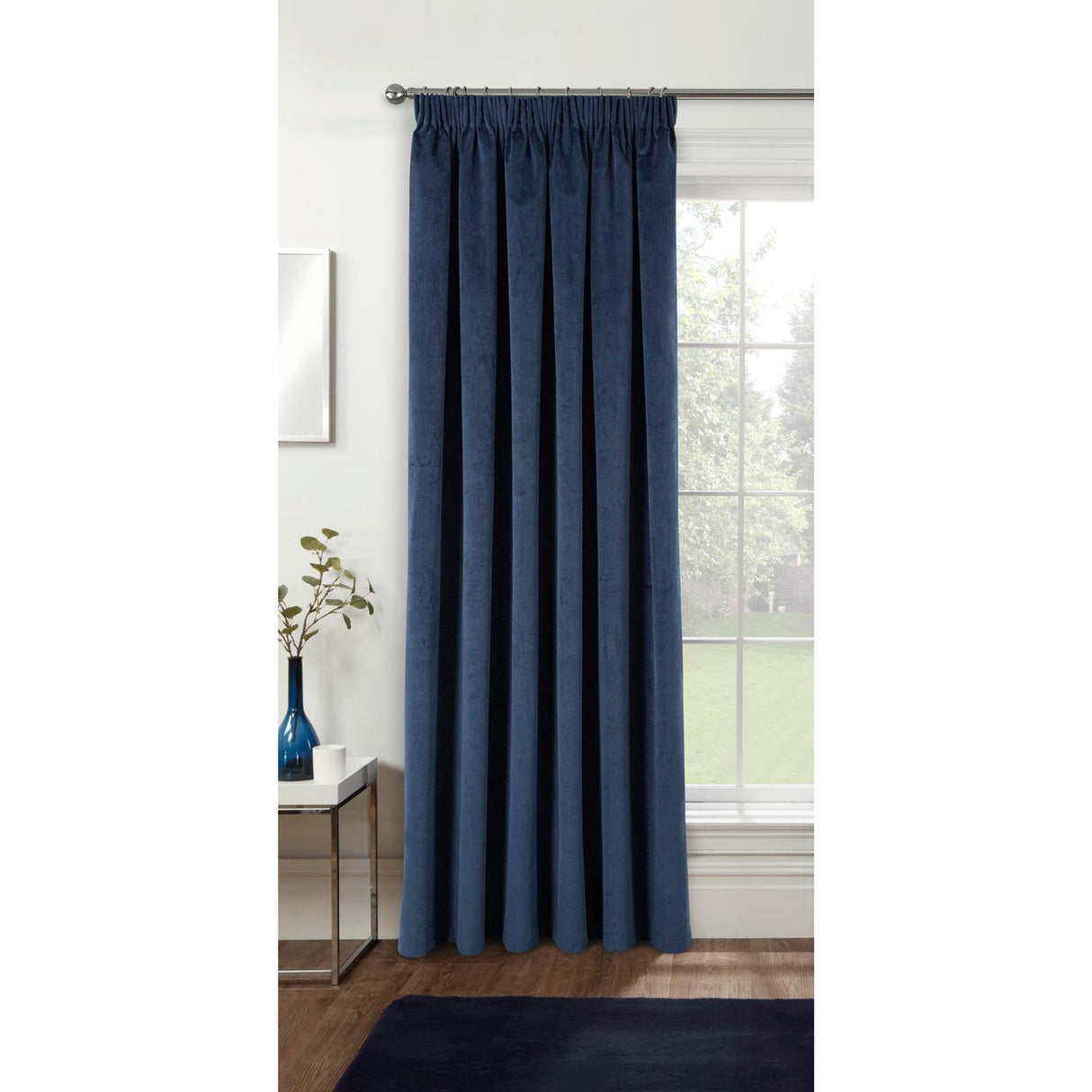 Oxford Velvet Blackout Door Curtain Navy