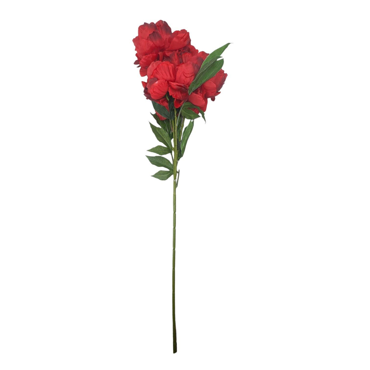 Artificial Peony Flower Stem Red