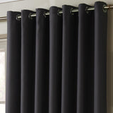 100% Blackout Eyelet Curtains Charcoal