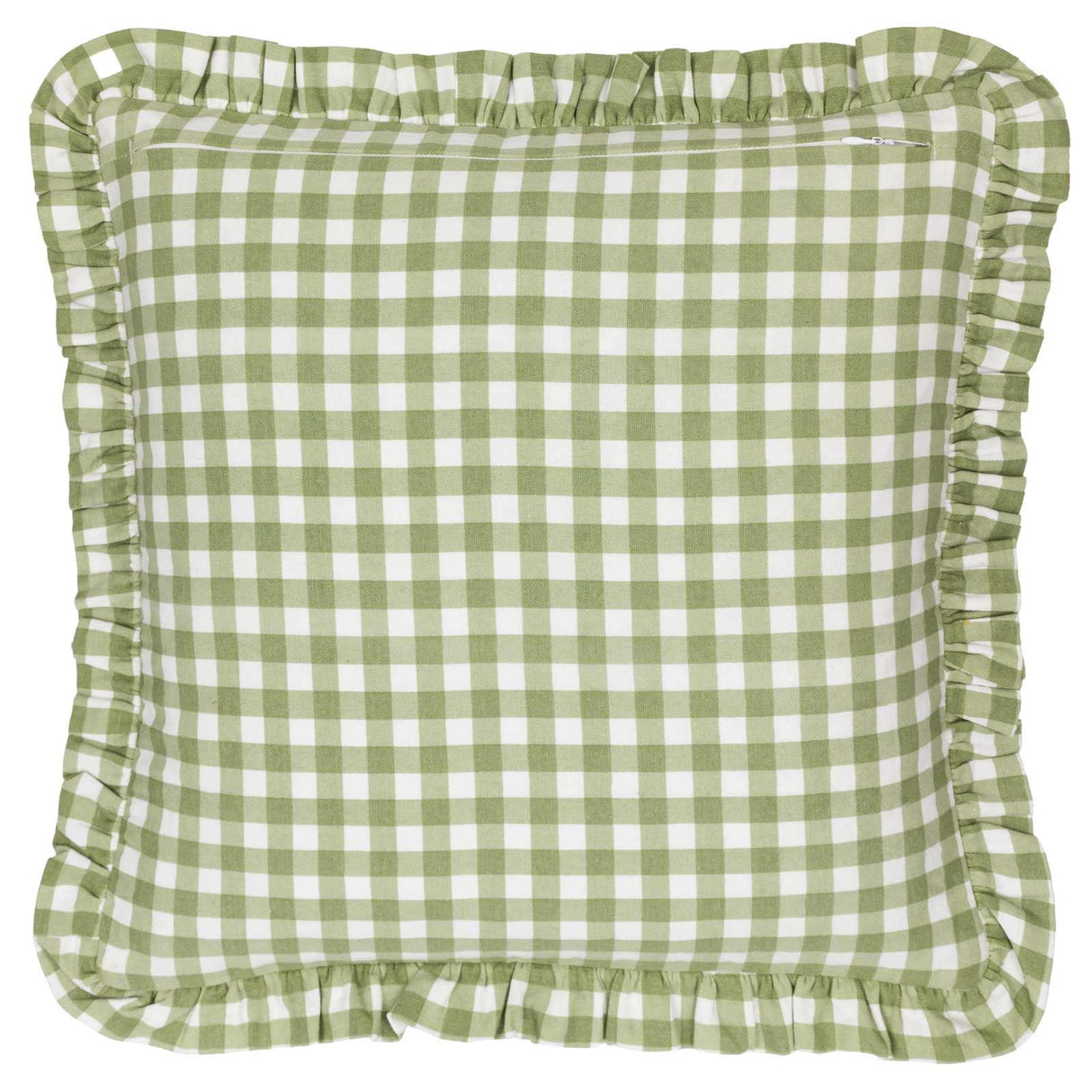 Maude Gingham Reversible Cushion Cover Sage