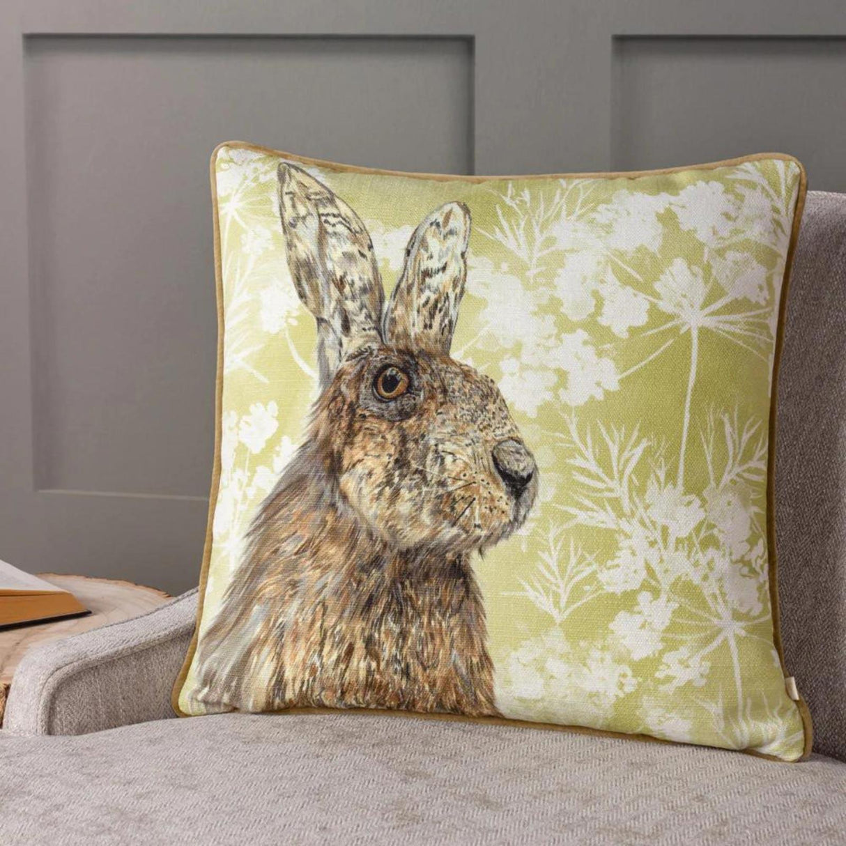 Manor Hare Watercolour Cushion Cover 17" x 17"