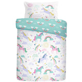 Rainbow Unicorn Kids Duvet Cover Set