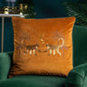 Dusk Monkey Embroidered Velvet Cushion Cover 20" x 20" (50cm x 50cm)