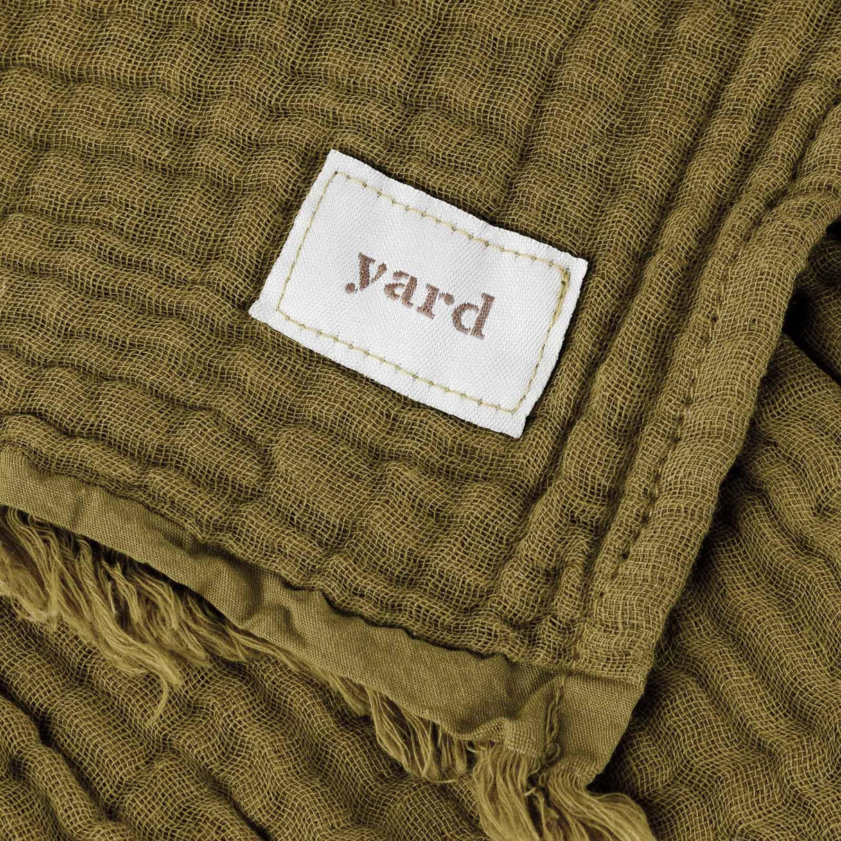 Lark Muslin Cotton Throw Khaki