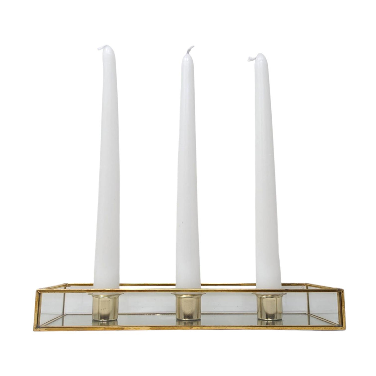 Gold Mirror Taper Candle Holder