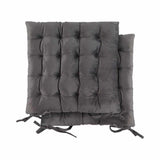 Velvet Holland Seat Pad Charcoal Grey 16x16" (40x40cm)