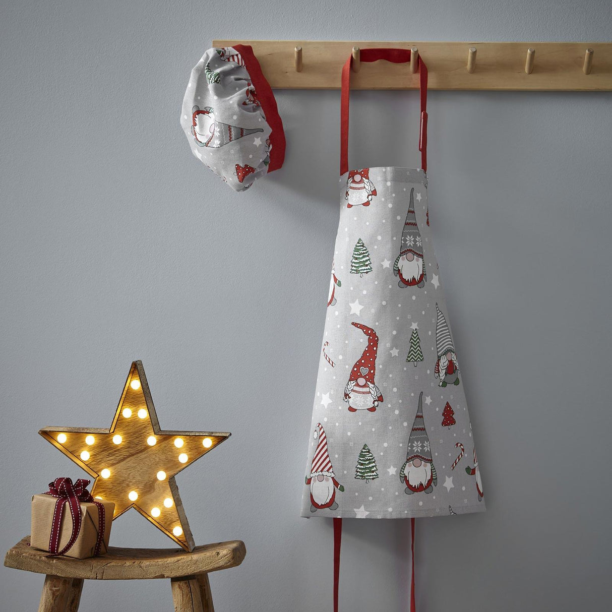 Christmas Gnomes Kids Apron & Hat Set