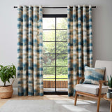 Ombre Texture Eyelet Curtains Teal