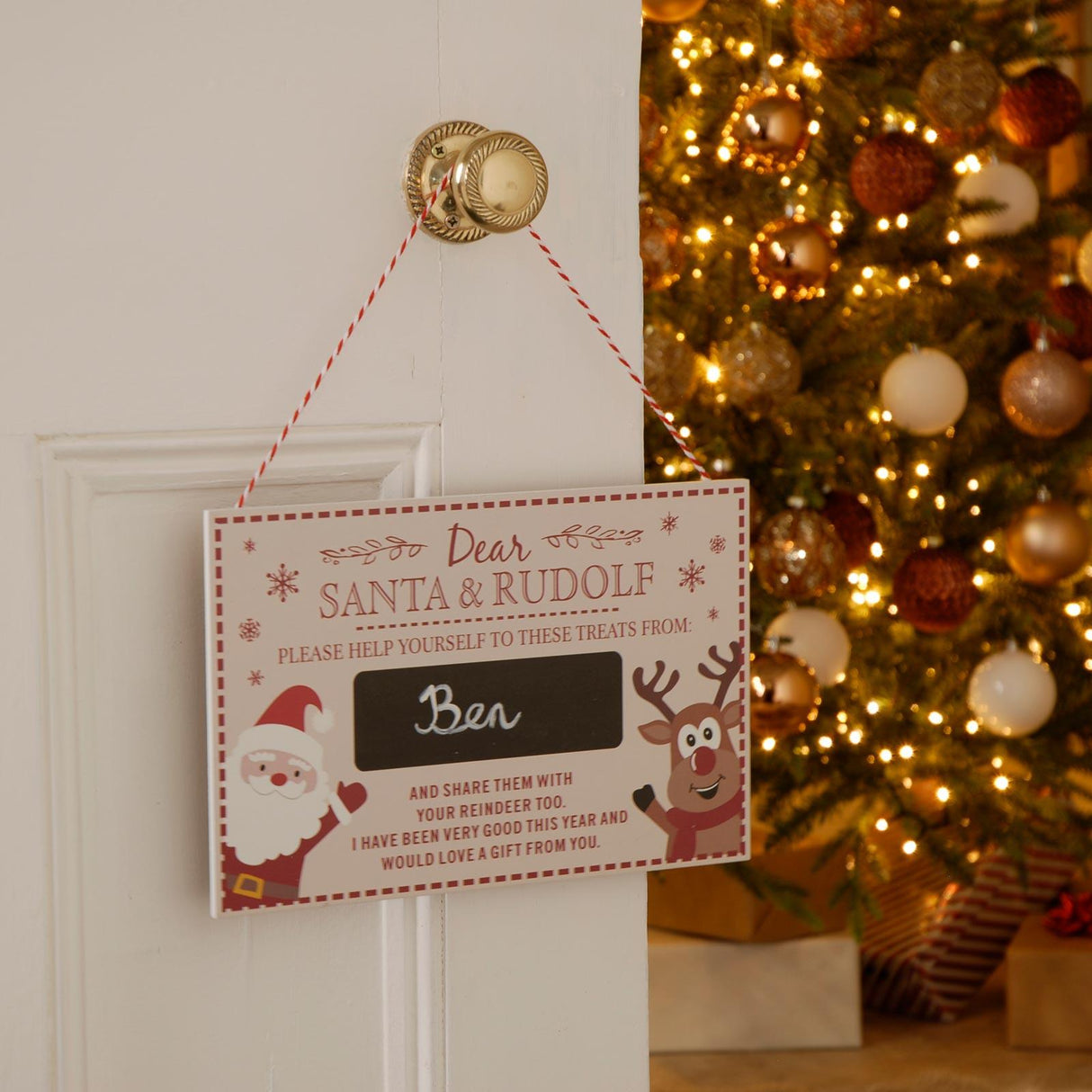 Dear Santa & Rudolph Chalkboard Sign