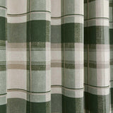 Balmoral Check Eyelet Curtains Bottle Green