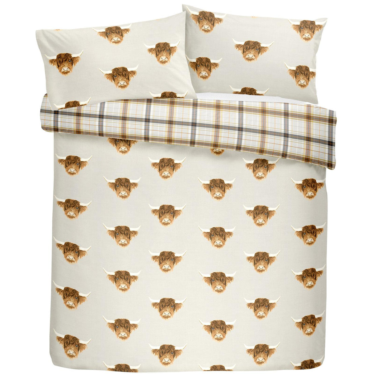 Highland Cow Duvet Cover Set Ochre