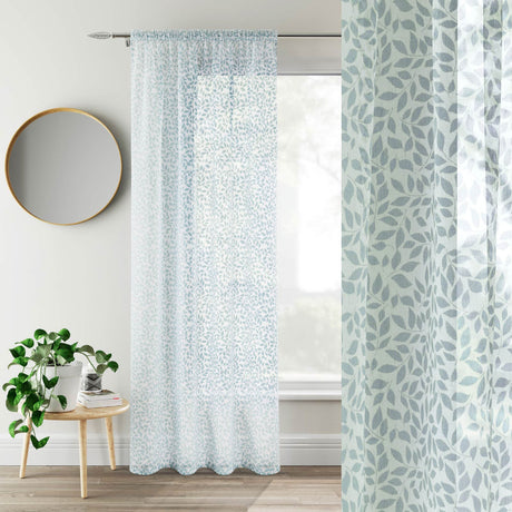 Willow Voile Curtain Panel Blue