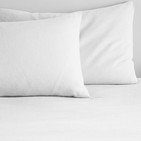 Plain Dye Brushed Cotton Pillowcases White