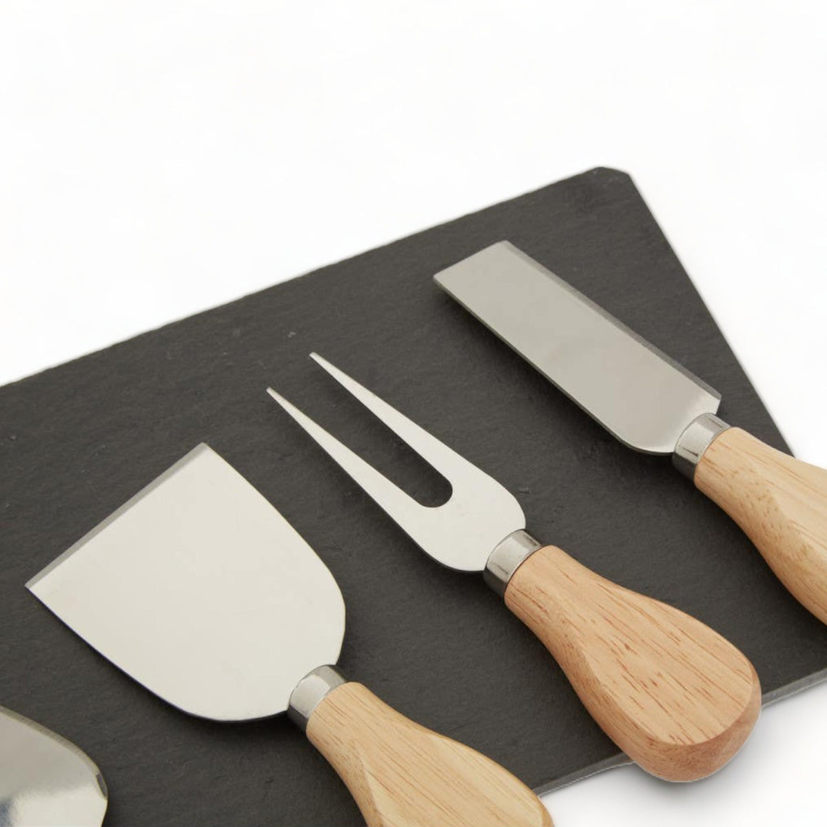 Set of 4 Cheese Knives + Slate Tray