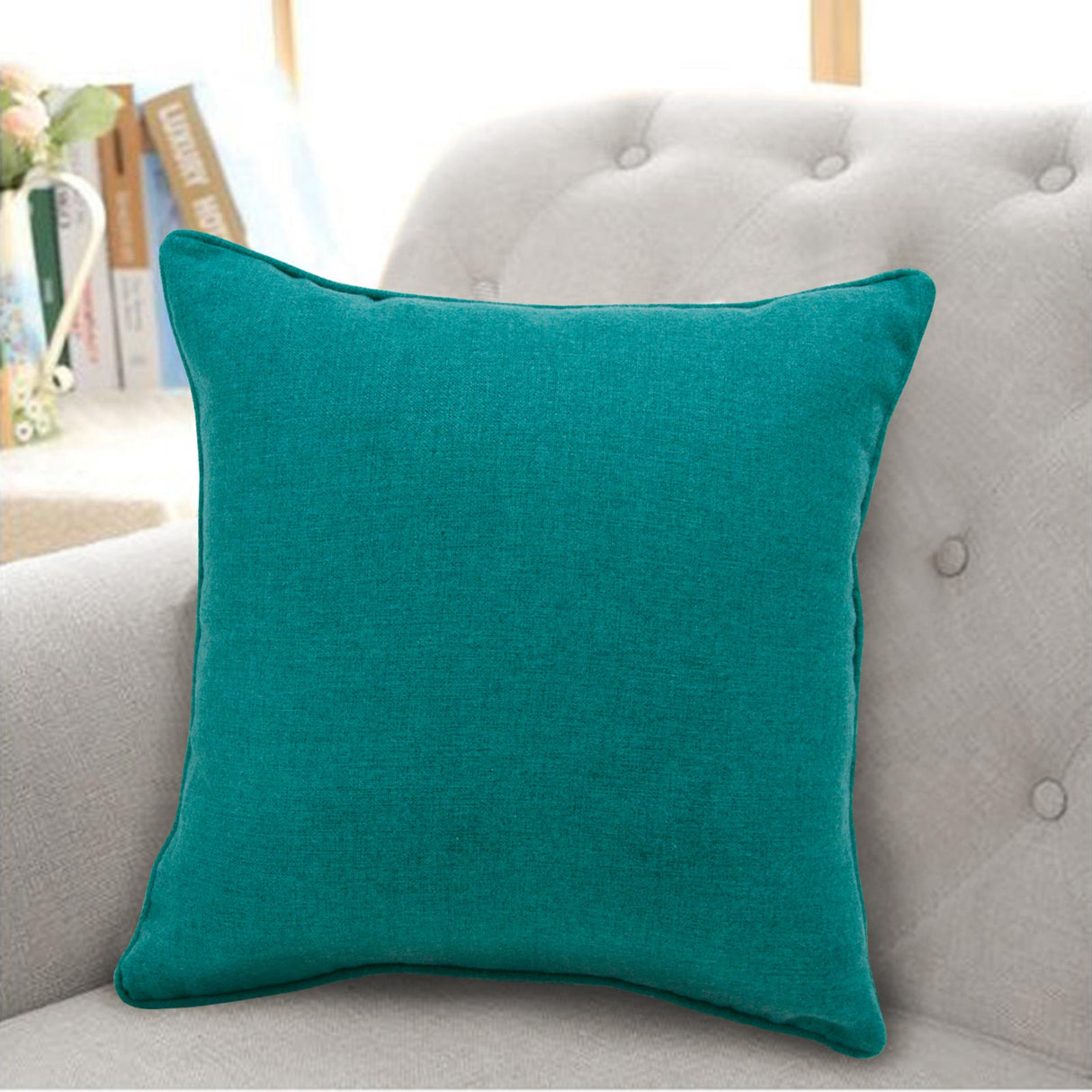 Spencer Faux Wool Green Cushion Cover 17" x 17"