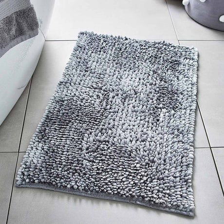 Velvet Chenille Bobble Bath Mat Dove Grey Bath Mat Allure   