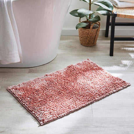 Velvet Chenille Bobble Bath Mat Blush Bath Mat Allure   