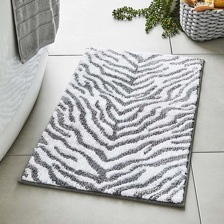 Zebra Print Luxury Bath Mat Bath Mat Allure   