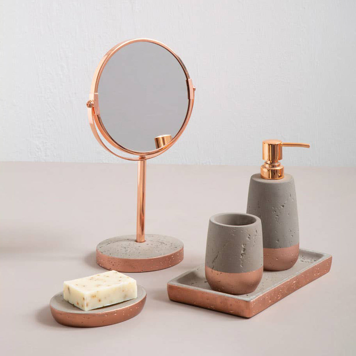 Concrete + Copper Soap Dish