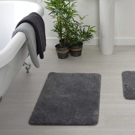 Luxury Microfibre Bath Mat Charcoal Bath Mat Allure   