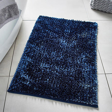 Velvet Chenille Bobble Bath Mat Navy Bath Mat Allure   