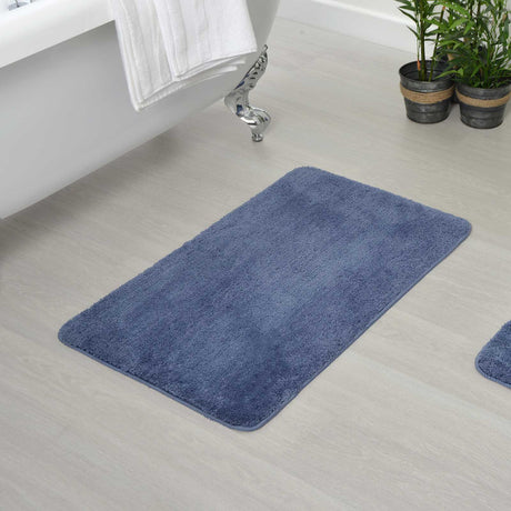 Luxury Microfibre Bath Mat Mid Blue Bath Mat Allure   