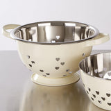 Ivory Stainless Steel Hearts Colander