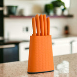 Brights Orange 5 Piece Knife Block Set