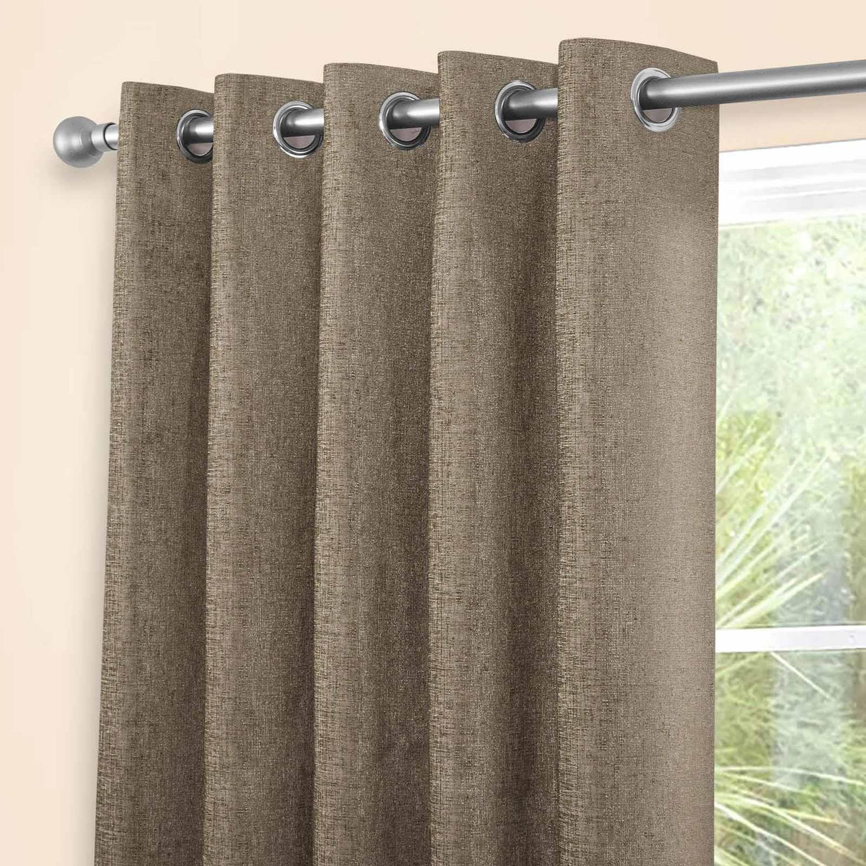 Amberley Thermal Eyelet Curtains Earth