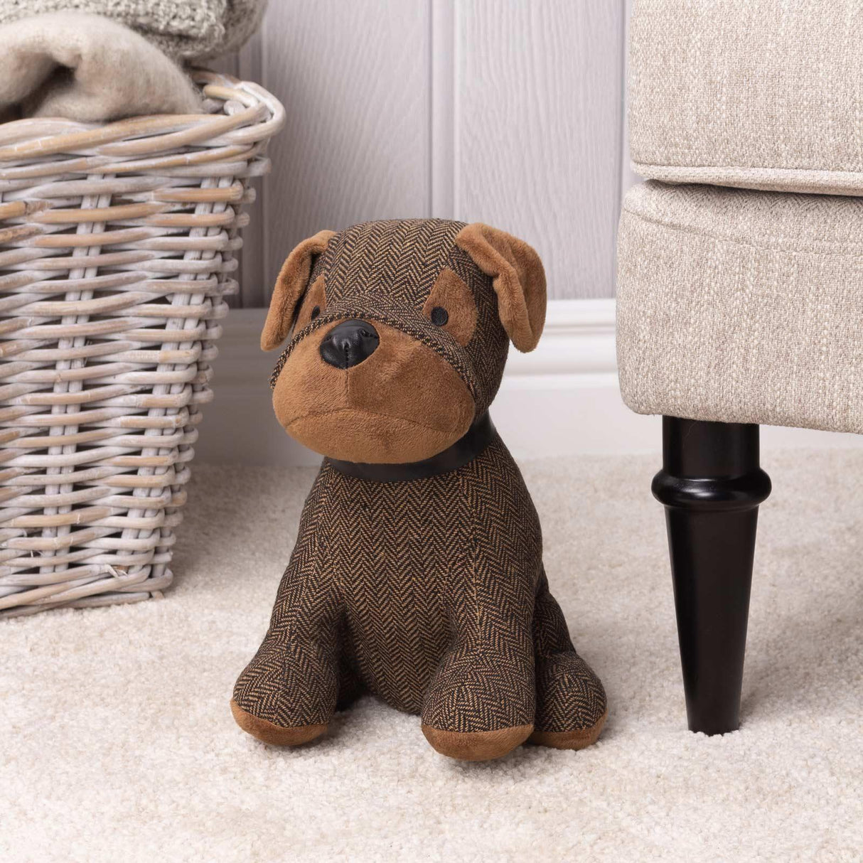 Boston Herringbone Dog Doorstop