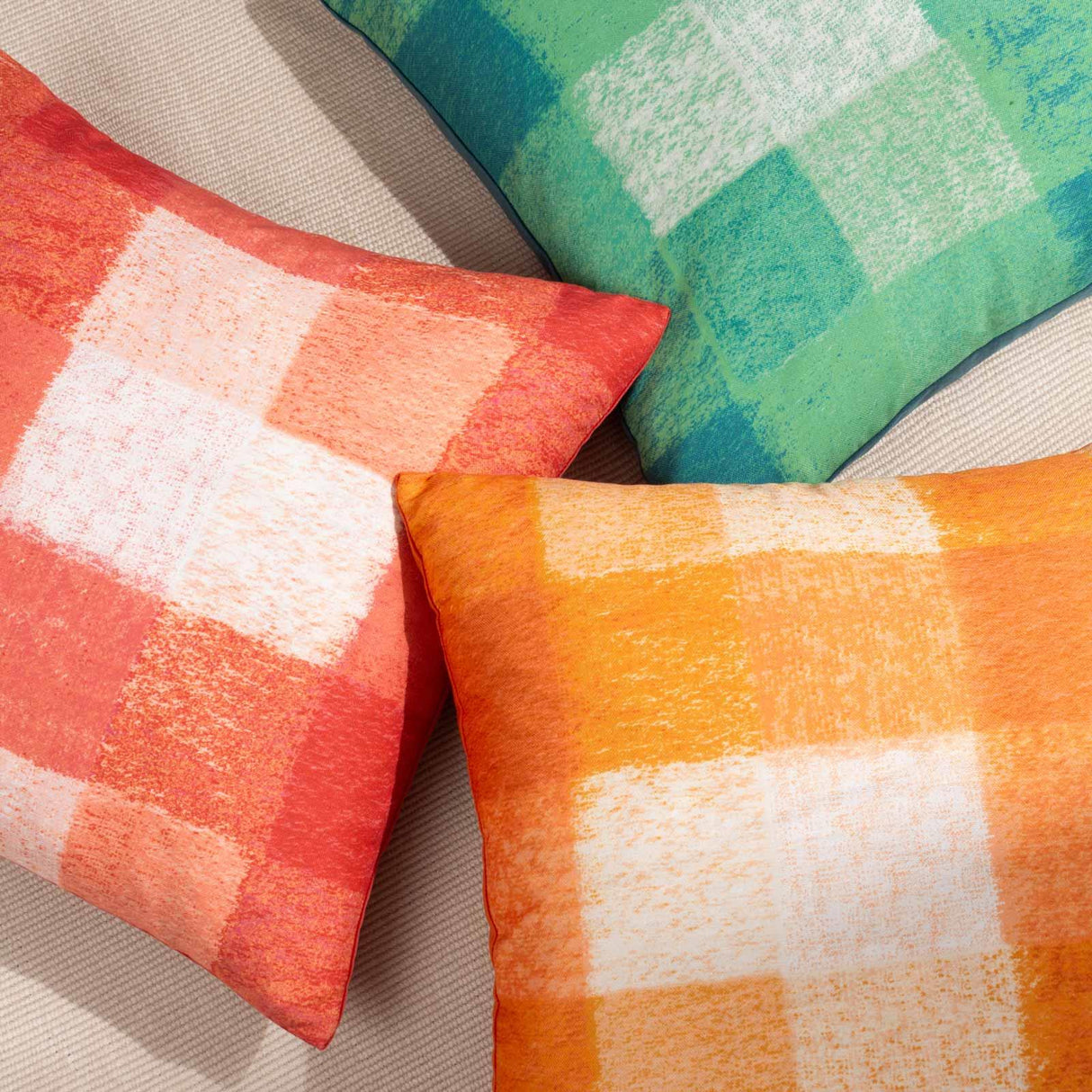 Alma Checked Cushion Cover Orange