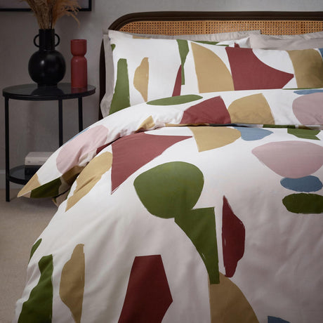 Meta Abstract Cotton Rich Multicolour Duvet Cover Set