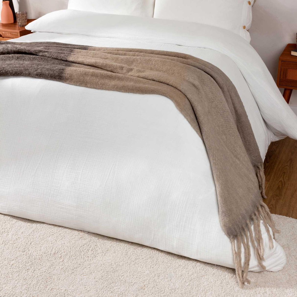 Rawton Ombre Throw Flint + Black