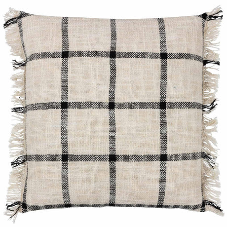 Beni Cushion Cover Natural + Black