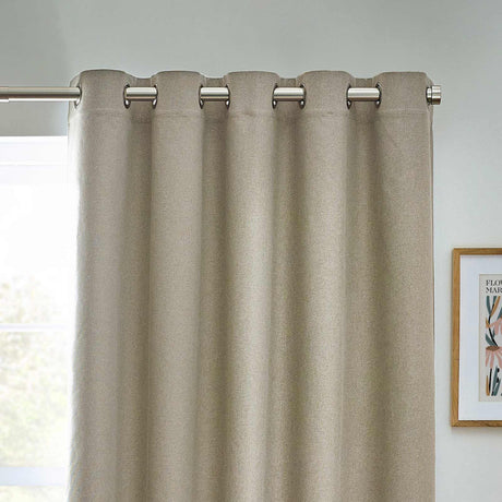 Dawn 100% Blackout Thermal Eyelet Curtains Natural