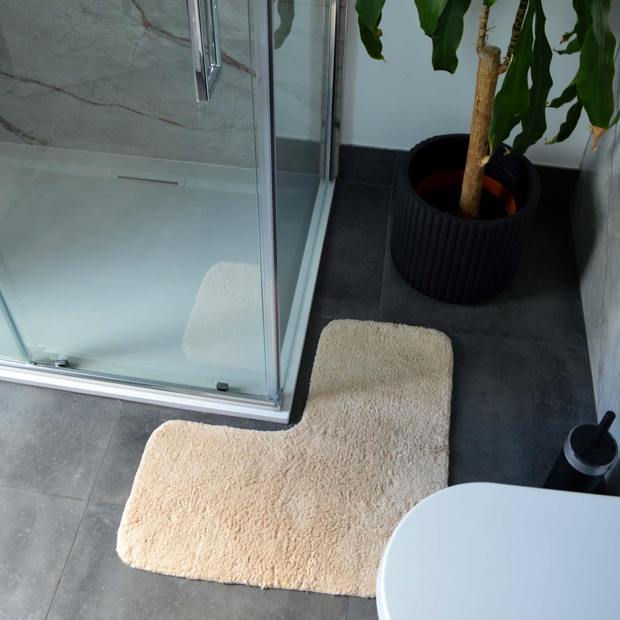 Corner Shower Mat Stone