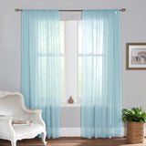 Plain Dyed Voile Curtain Panel Pair