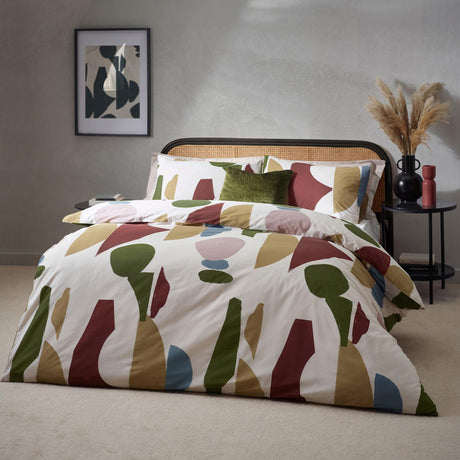 Meta Abstract Cotton Rich Multicolour Duvet Cover Set