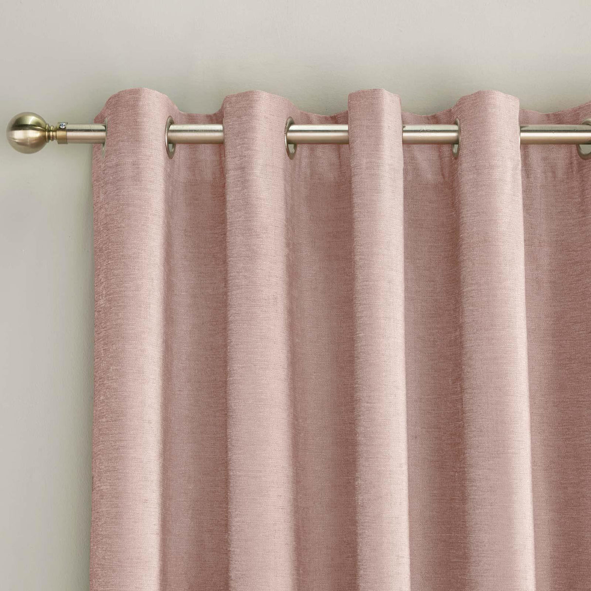 Savoy Chenille Blackout Eyelet Door Curtain Blush