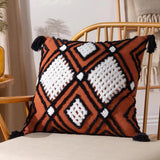 Aquene Tufted Tasselled Cushion Cover 20" x 20" (50cm x 50cm)