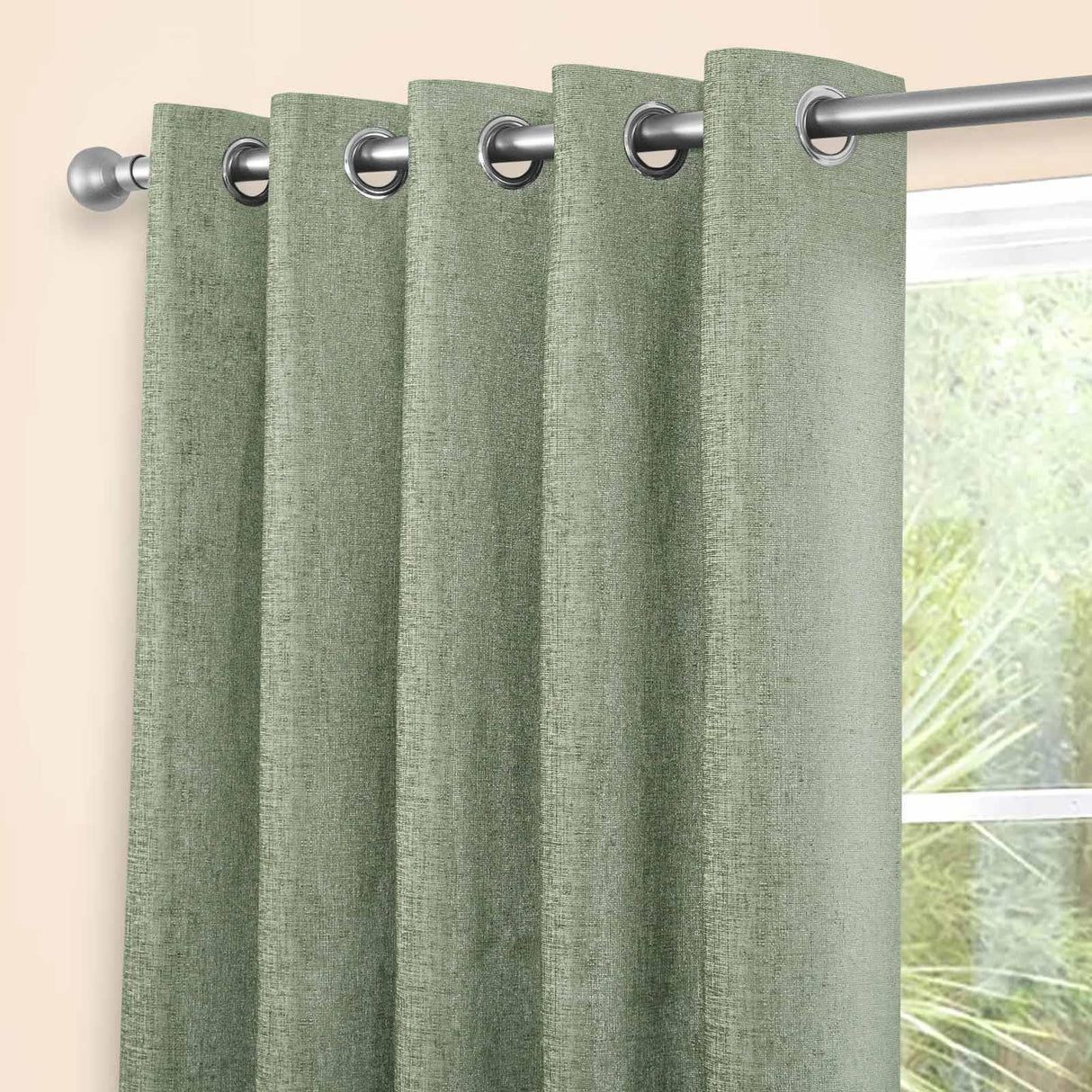 Amberley Thermal Eyelet Curtains Sage