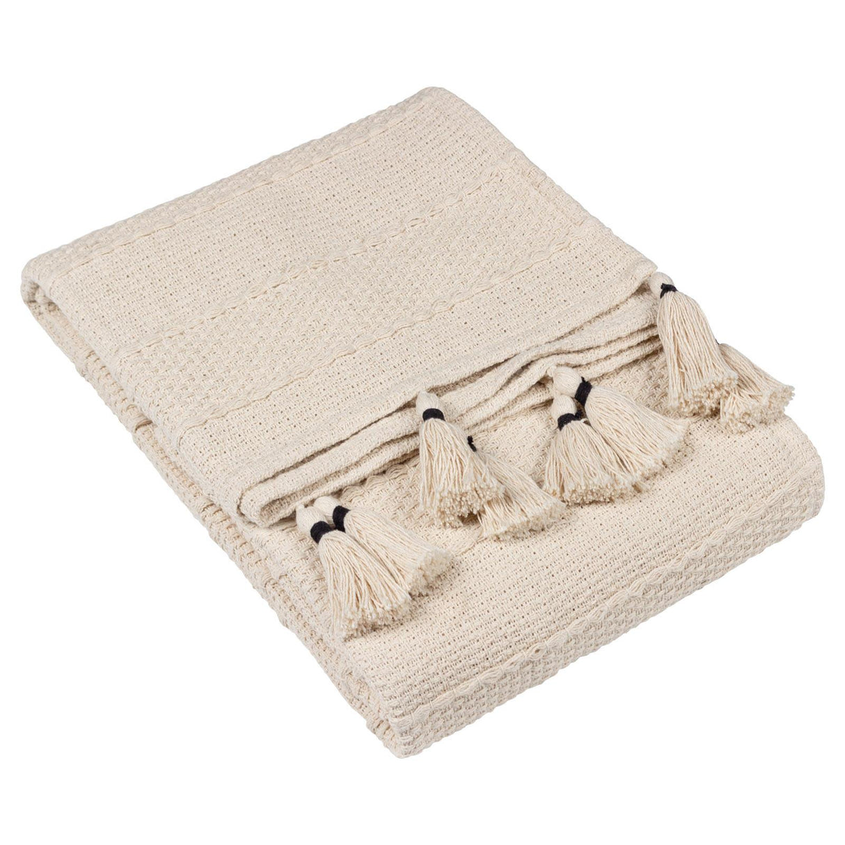 Caliche Woven Tasselled Throw Natural