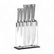 5 Piece Steel Knife Clear Block Set